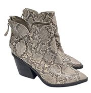 14th & Union Snakeskin Pattern Pointed Toe Ankle Boots/ Block Heel Size 8.5