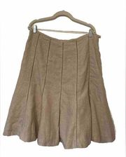 Katherine Barclay Linen Skirt Women's Size 14 Beige Trumpet Lined Zip Elegant