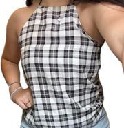 Papaya black and white plaid tank top