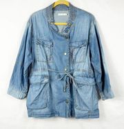 BISHOP + YOUNG Chambray Snap Front Jacket in Medium