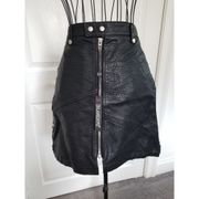 BLANKNYC Black Faux Pebbled Leather Moto Mini Skirt (Sweet Talker) Womens Sz 27