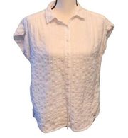 U. S. Polo Assn. button down cap sleeve top/blouse