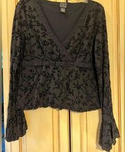 1EUC - INC black lace top- size L