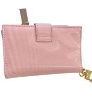 BETSEY JOHNSON Pink Saffiano Keychain wallet coin card holder