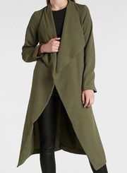 Flyaway Tie Front Satin Trench Coat Size XSmall Express Jacket NO BELT womens