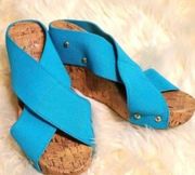 Turquoise PLATFORM SANDALS-size 7.5