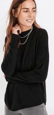 Madewell Ashbury Mockneck Wool Blend Knit Sweater in Black, Size Medium