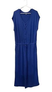 T By Talbots Royal Blue Jumpsuit Size Large