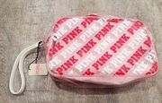 NWT Victoria's Secret PINK Pink and Red Zip Closure Cosmetics Bag