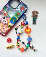 m&m beads  phonecharm keychain bagchain y2k