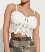 Off White Lace Bralette Top