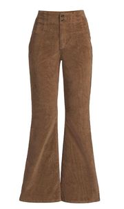 NWT  Women's Juniors Pintuck Flare Corduroy Pants, 31" Size: 7