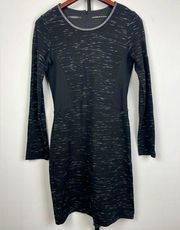 MAISON Scotch Scotch & Soda Charcoal Black Long Sleeve Fitted Mini Dress