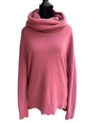 Athleta Cashmere Cowl Neck Long Sleeve Sweater Size Small Pink Mauve