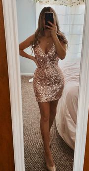 Light Pink Sequins Dress