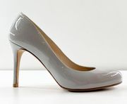 L.K. Bennett Patent Leather Stiletto Pump Heels Dove Light Gray 39 / 9