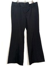 NEW Nicole Miller The Smart Pant Classic Flare Leg Black Pinstripe Pants 16