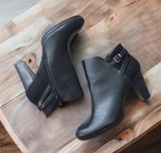 Andrew Geller Booties Keira Black Ankle Block Heel Boots Size 11M