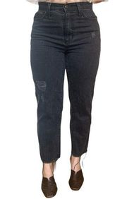 Universal Thread Vintage Straight Leg High Waisted Distressed Black Jeans