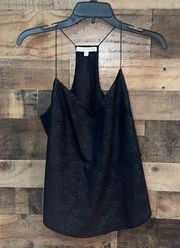 Lavender Brown Black Faux Suede Snakeskin Strappy Tank Top