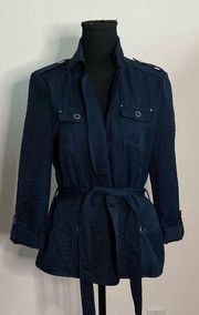 89th & Madison- Navy blue cropped jacket Size S