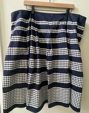 Talbots full skirt, blue/white, size 24W