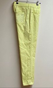 Chico’s Platinum Lime Green Ankle Jeans