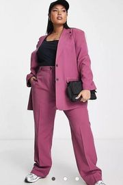 NWT ASOS CURVE Slim Boy Suit Blazer in Plum Size 24