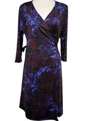 Lularoe Michelle abstract floral wrap dress size medium