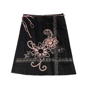 Heart Soul Y2K Black Light Pink Floral Above the Knee Skirt 7