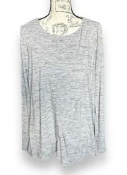 Isabel Maternity Long Sleeve Layered Marled Heather Gray T-shirt Top Large