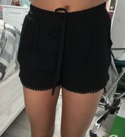 Black Flowy Shorts