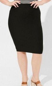 NWT Women’s Torrid Black Bodycon Ponte Pencil Skirt Size 00