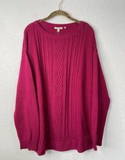 BARBOUR Deep Pink Rouge Stokehold Knit Sweater Size 14 NWT