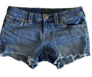 True Religion Joey Low Rise Cutoff Booty Shorts Size 27