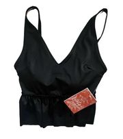 Kortni Jeane V neck black swim top NWT medium