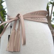 Tassel Faux-Leather Waist-Belt