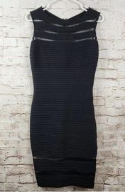 Tadashi Shoji Black Illusion Dress Sleeveless Small Knee Length