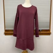 L // Cable & Gauge NWT Sweet Chocolate Wine Long Sleeve Casual Dress