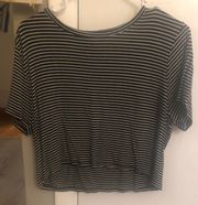 Black And White Striped Crop Top