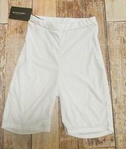 Pretty Little Thing white mesh cycling shorts‎ size 6 NWT