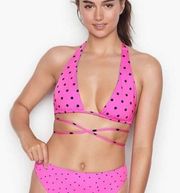 Victoria’s Secret Pink Reversible Bikini Set Polka Dot Hot Pink Tiffany Blue