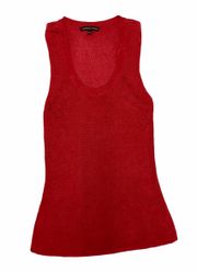 Red Sleeveless Racerback Stretch Top Size L Large