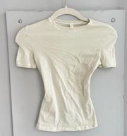 SKIMS BONE Cotton Jersey Fitted Crew Neck T-Shirt NWT