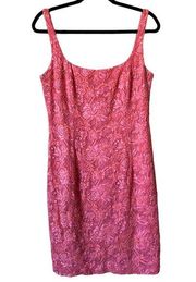 Carmen Marc Volvo pink beaded lace dress