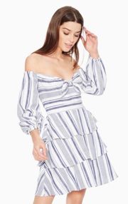 Bahamas striped off shoulder dress new