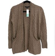 NWT Brixton Ivy x Stitchfix Lawley Cable Open Knit Cardigan in Tan - Size S