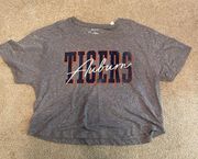 Auburn university tiger crop top tshirt womens size medium gray new