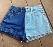 Bullhead Two Toned Mom Jean Shorts