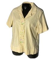 Blair linen blend button down shirt large